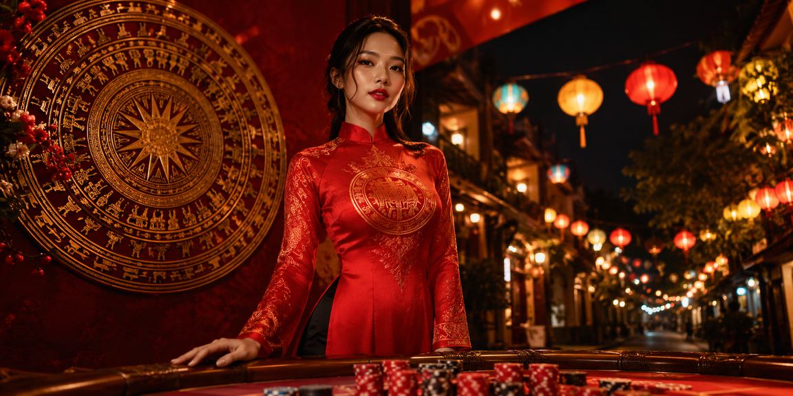Người chơi slot game tại Hà Nội trong trang phục áo dài truyền thống